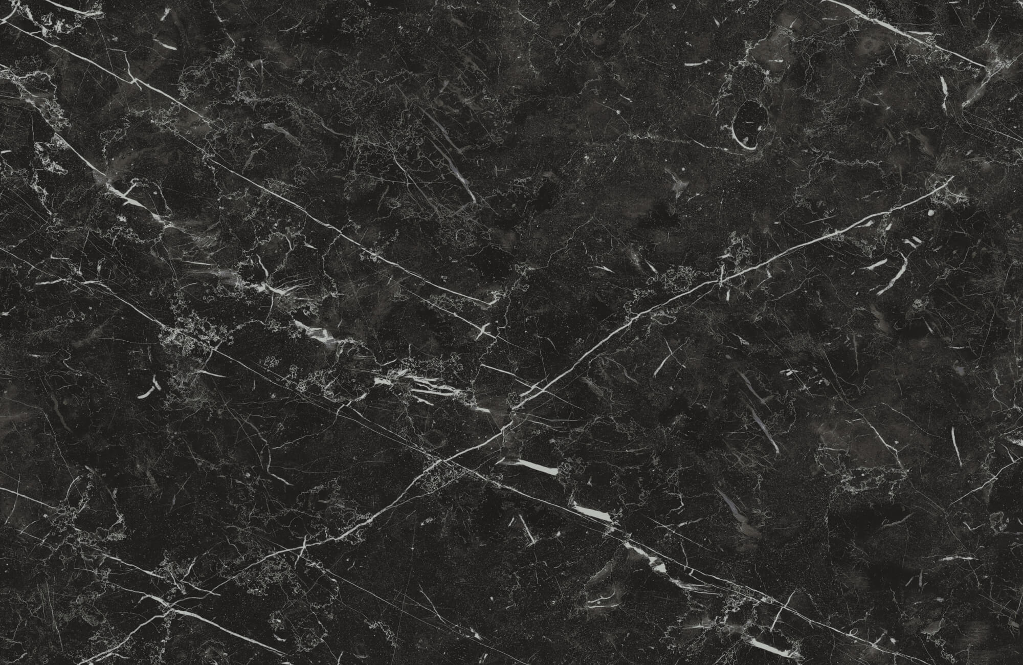 null Close-up of black marble surface with white veining patterns, highlighting natural variation and potential structural lines in stone.