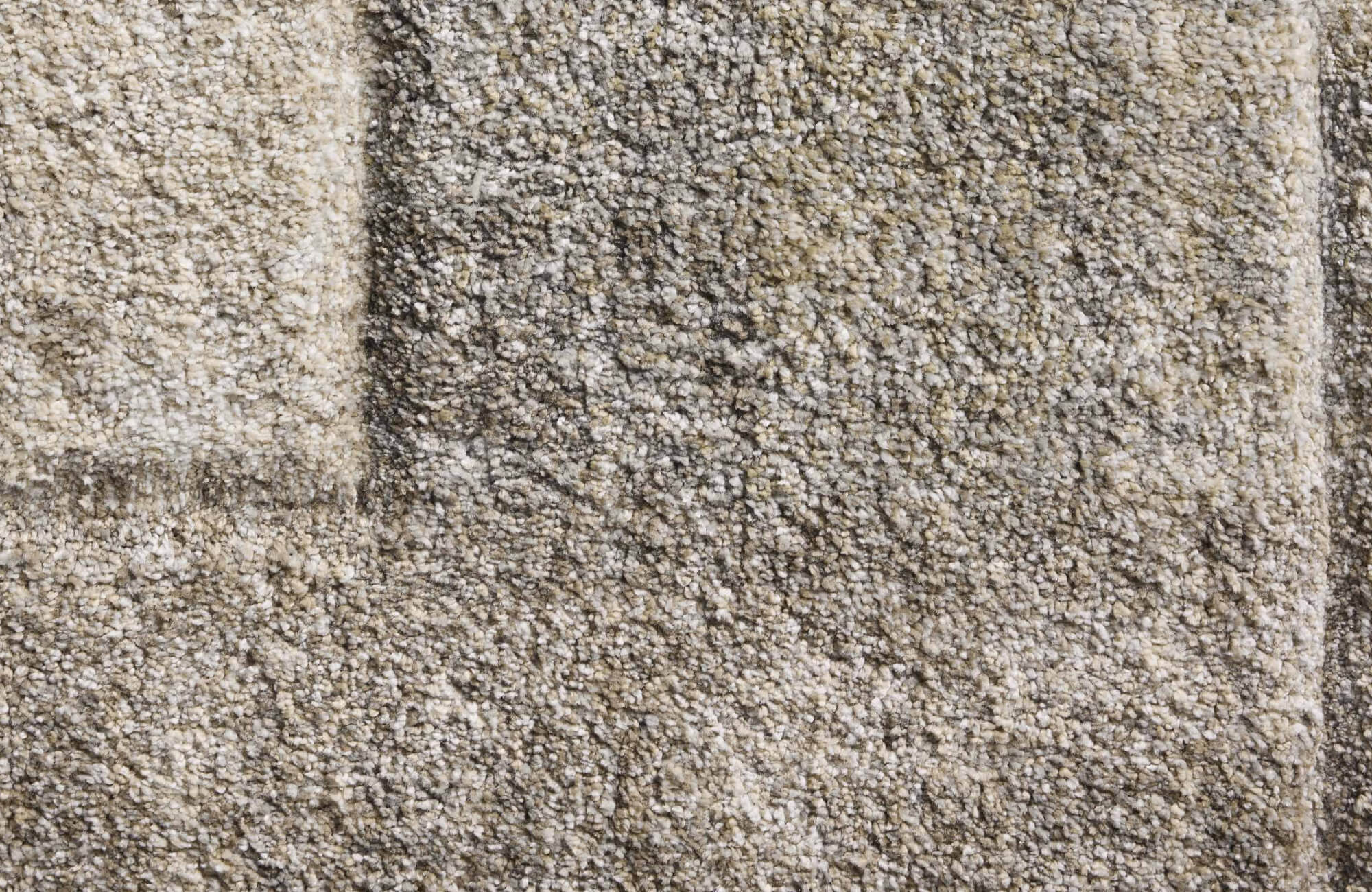 null Close-up of a dense beige and taupe polypropylene rug with a soft, velvety pile and subtle tonal shading.
