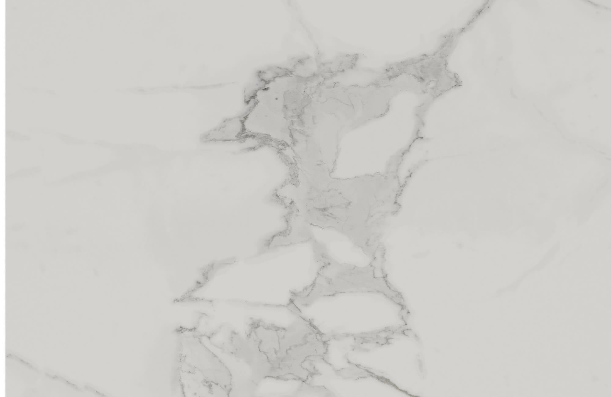 White marble surface with soft gray veining flowing organically across the slab, featuring subtle movement and natural variation in a polished finish.
