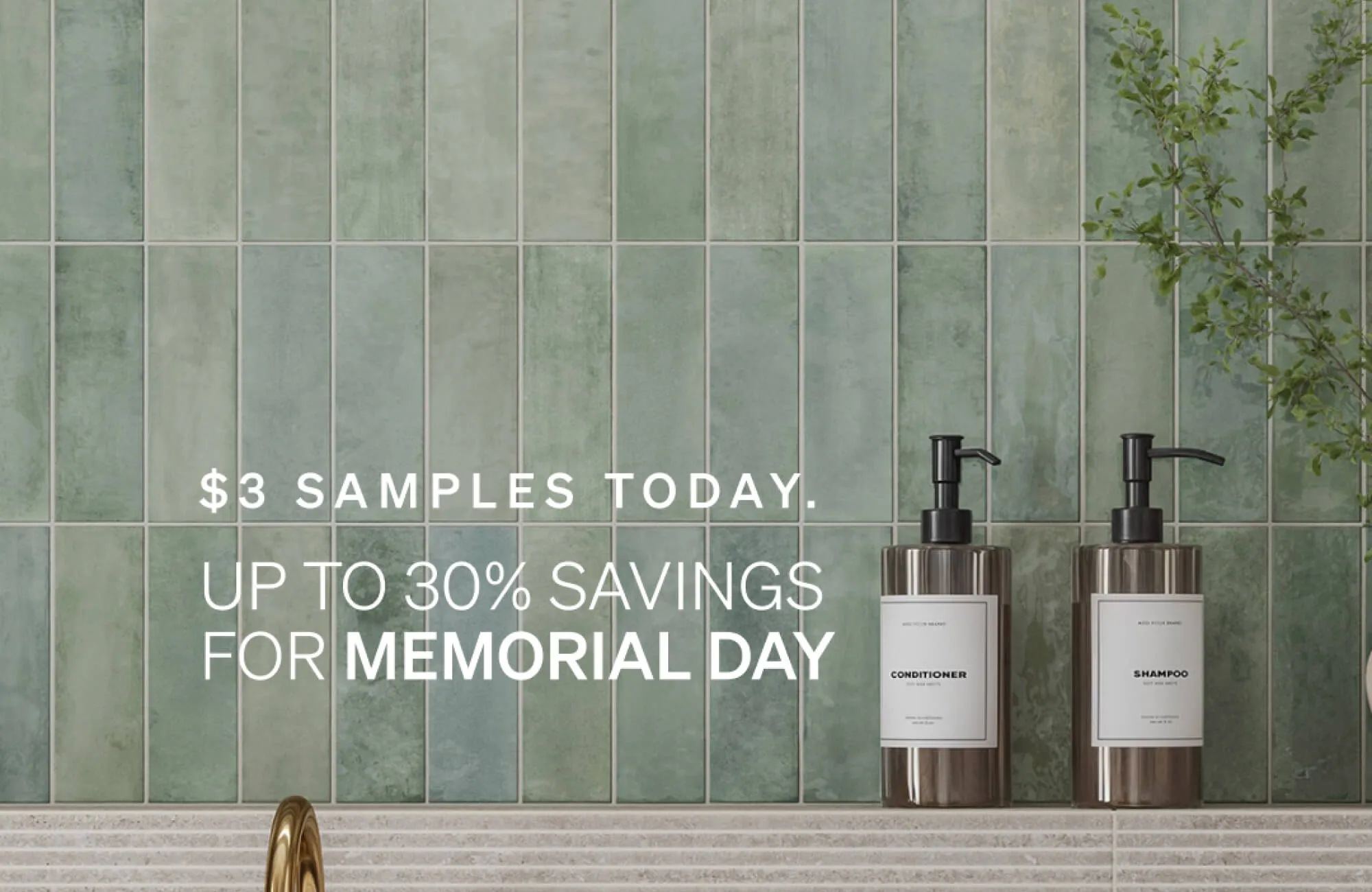 Bathroom tile in mixed sage green and dusty green tones, showing subtle color variation, a vertical layout, and clean modern styling for a refreshed space.