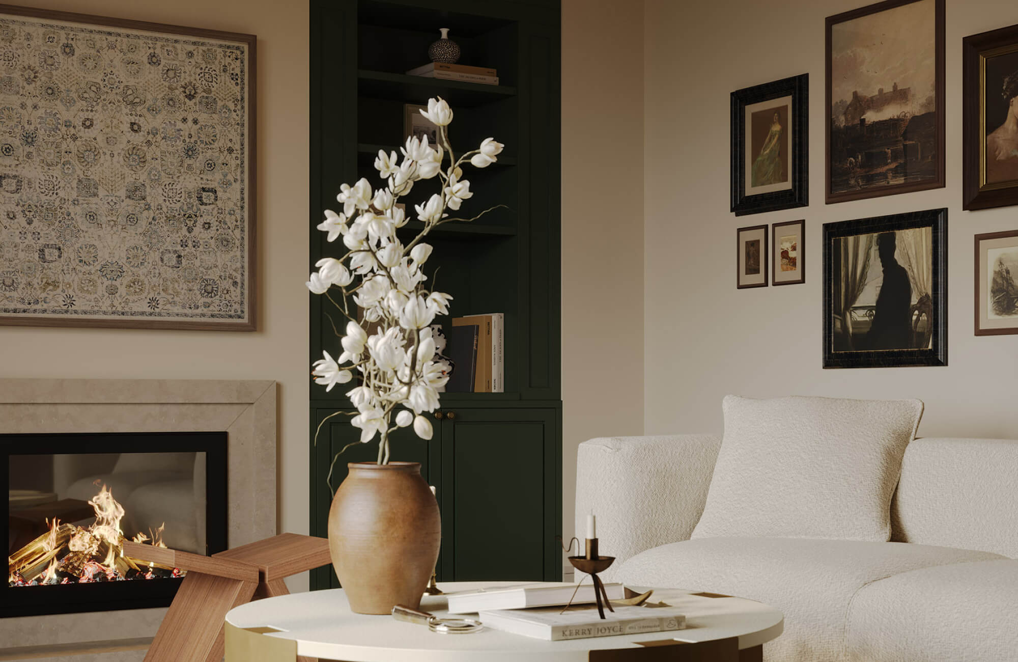 null Curated gallery wall with mixed frames and neutral artwork showcases a cohesive gallery wall trend