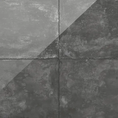 24x24 porcelain tile showcasing deep gray to black tones with a sleek, polished finish for bold, modern spaces