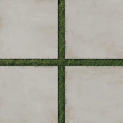 24x24 porcelain pavers in light gray hues with beige undertones, offering a concrete-inspired finish ideal for outdoor spaces