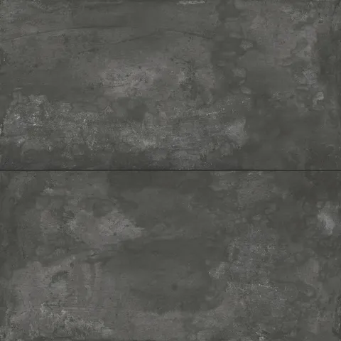 24x48 matte porcelain tiles with a deep, smoky concrete-like texture, perfect for bold, modern design statements
