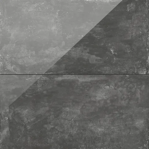 Polished 24x48 dark gray to black tile with textured concrete shading, ideal for bold and contemporary designs
