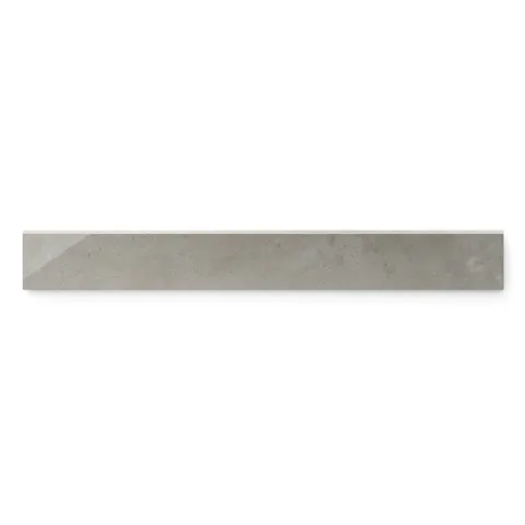 Ramsey 3x24 taupe bullnose tile with a refined, polished finish for sleek edging and modern concrete look design