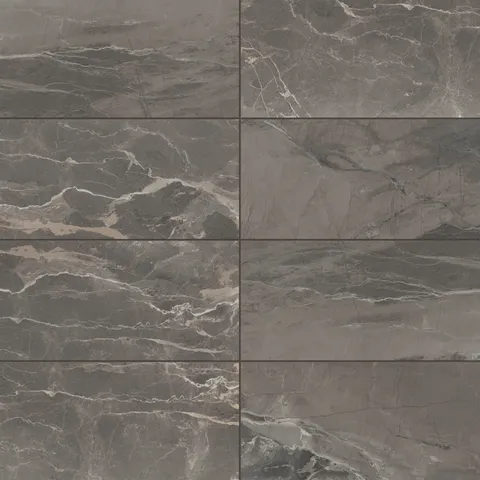 Close-up of brown tiles with subtle white veining, adding elegance and depth to any modern space.