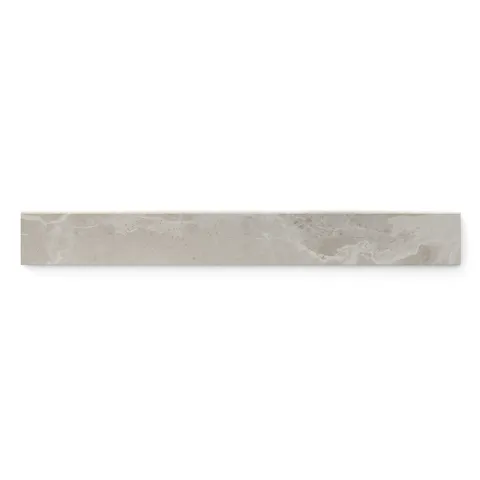 Taupe matte bullnose tile, accented with delicate veining, perfect for clean and elegant edge detailing.