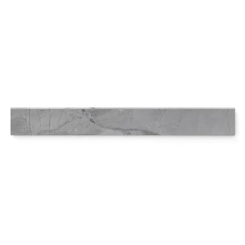 Iron grey matte bullnose tile, with delicate veining, offering a refined and seamless edge finish.