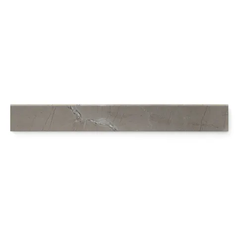 Matte brown bullnose tile, featuring soft veining that adds a polished and seamless finishing touch.