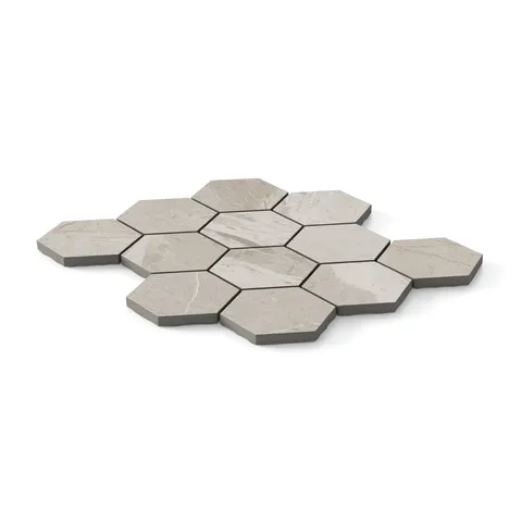 Declan 3 x 3 Matte Porcelain Hexagon Mosaic Tile in White