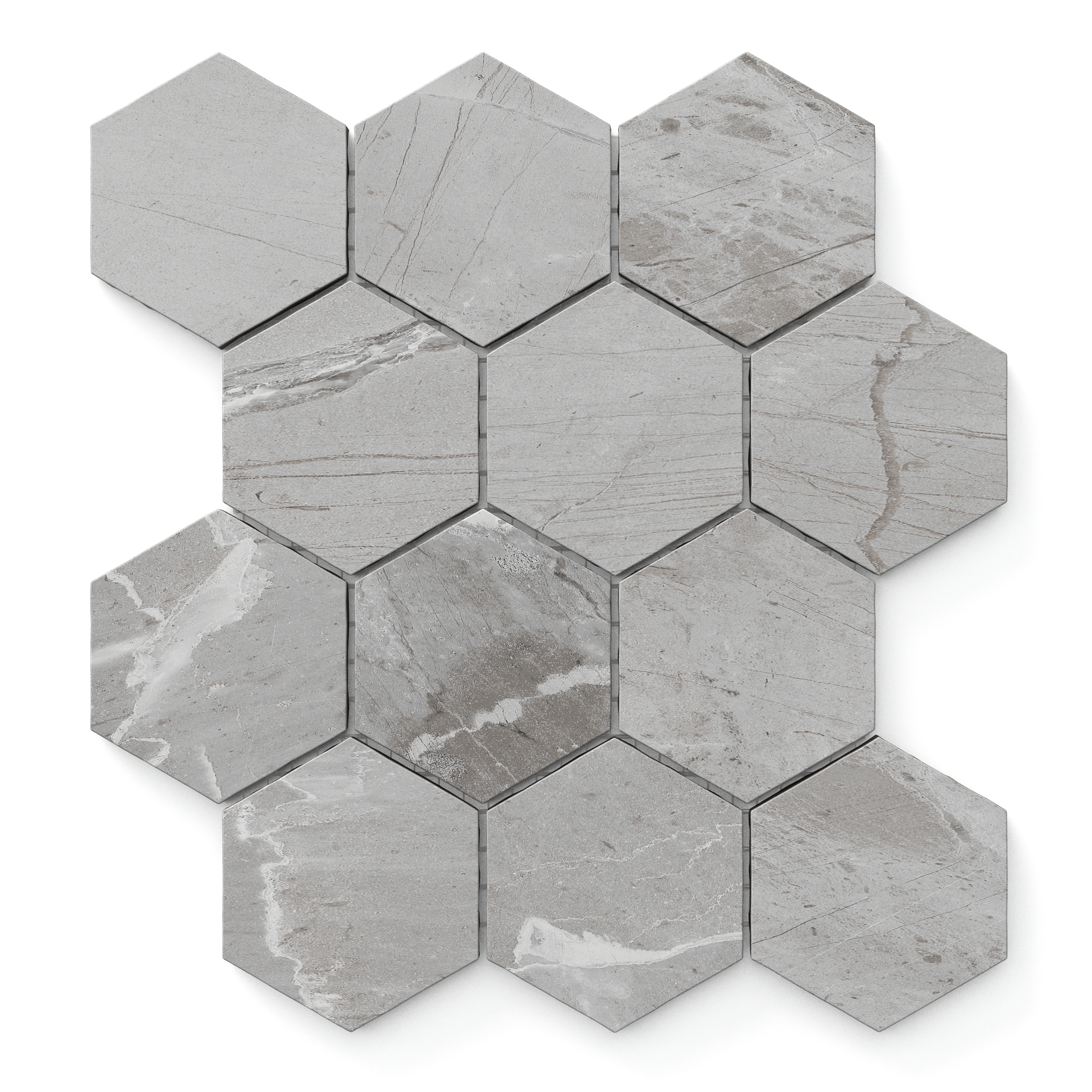 Declan 3 x 3 Matte Porcelain Hexagon Mosaic Tile in Grey | Edward