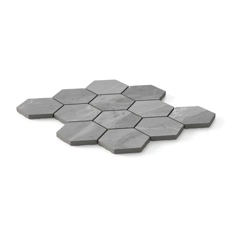 Declan 3 x 3 Matte Porcelain Hexagon Mosaic Tile in Iron