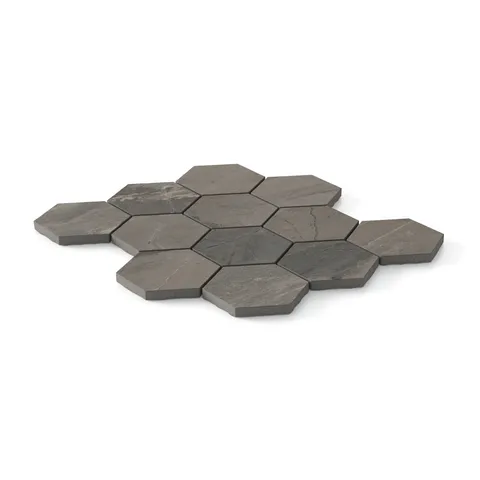 Declan 3 x 3 Matte Porcelain Hexagon Mosaic Tile in Brown