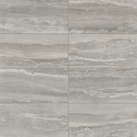 A detailed view of Harley Taupe 12x24 matte tiles, showcasing soft taupe tones and natural veining for an elegant and modern look.