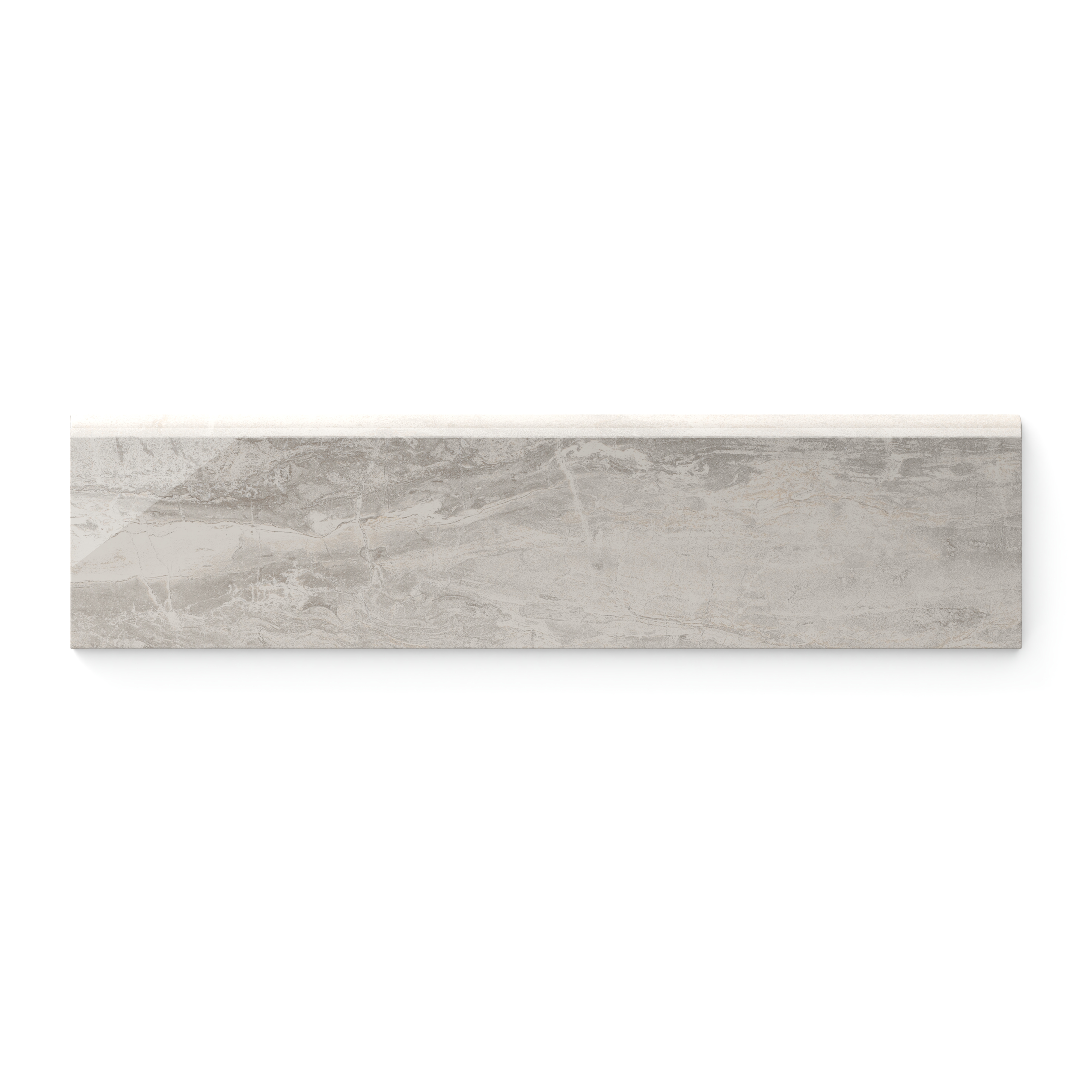 Harley 3 x 12 Polished Porcelain Bullnose Tile in Taupe | Edward
