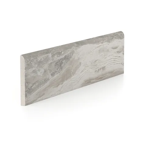 Harley 3 x 12 Polished Porcelain Bullnose Tile in Taupe