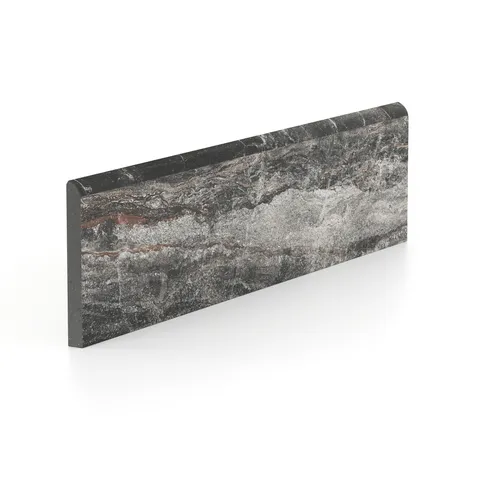 Harley 3 x 12 Matte Porcelain Bullnose Tile in Graphite