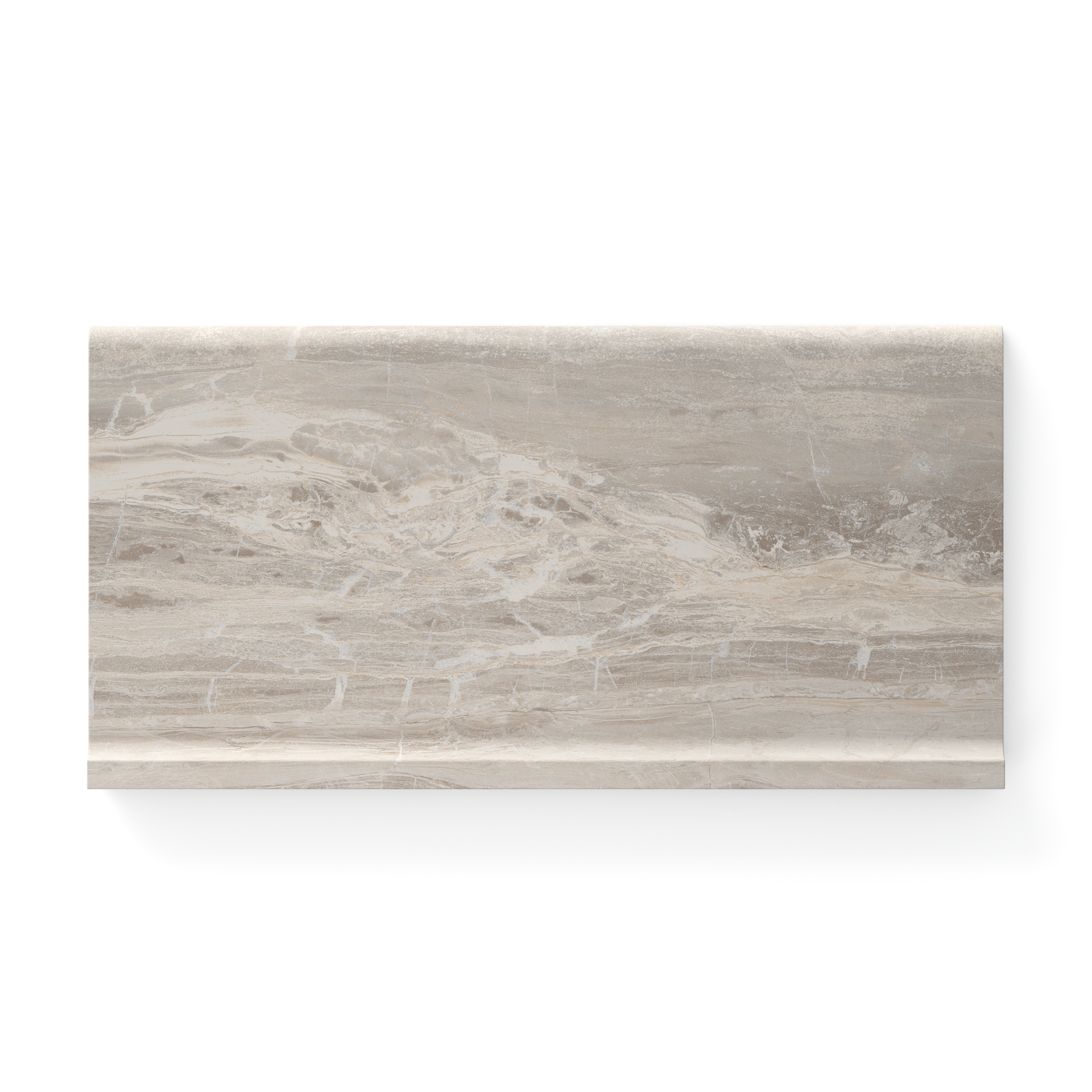 Harley 6 x 12 Matte Porcelain Cove Base Tile in Greige | Edward Martin