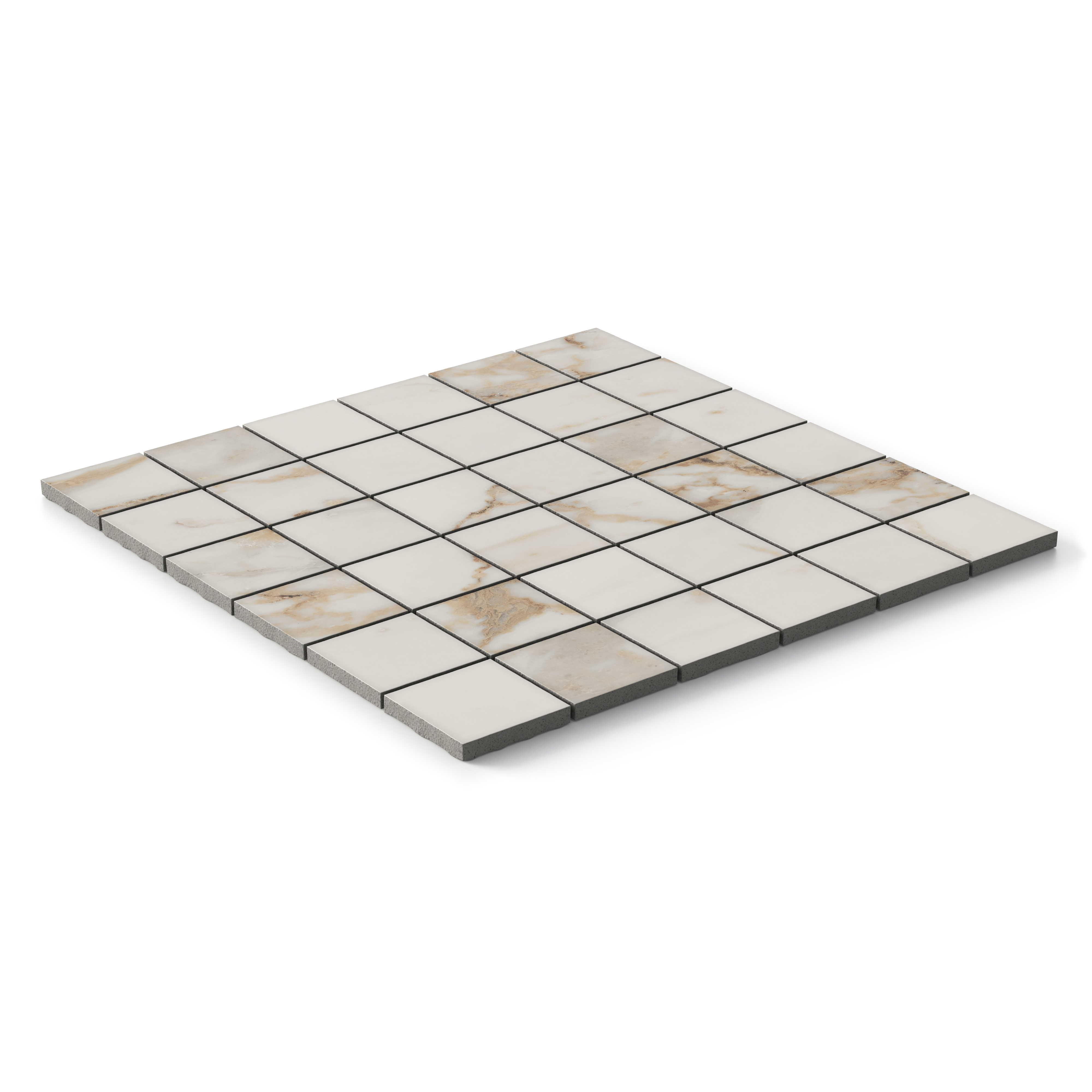 Giada 2 x 2 Matte Porcelain Mosaic Tile in Calacatta Gold | Edward