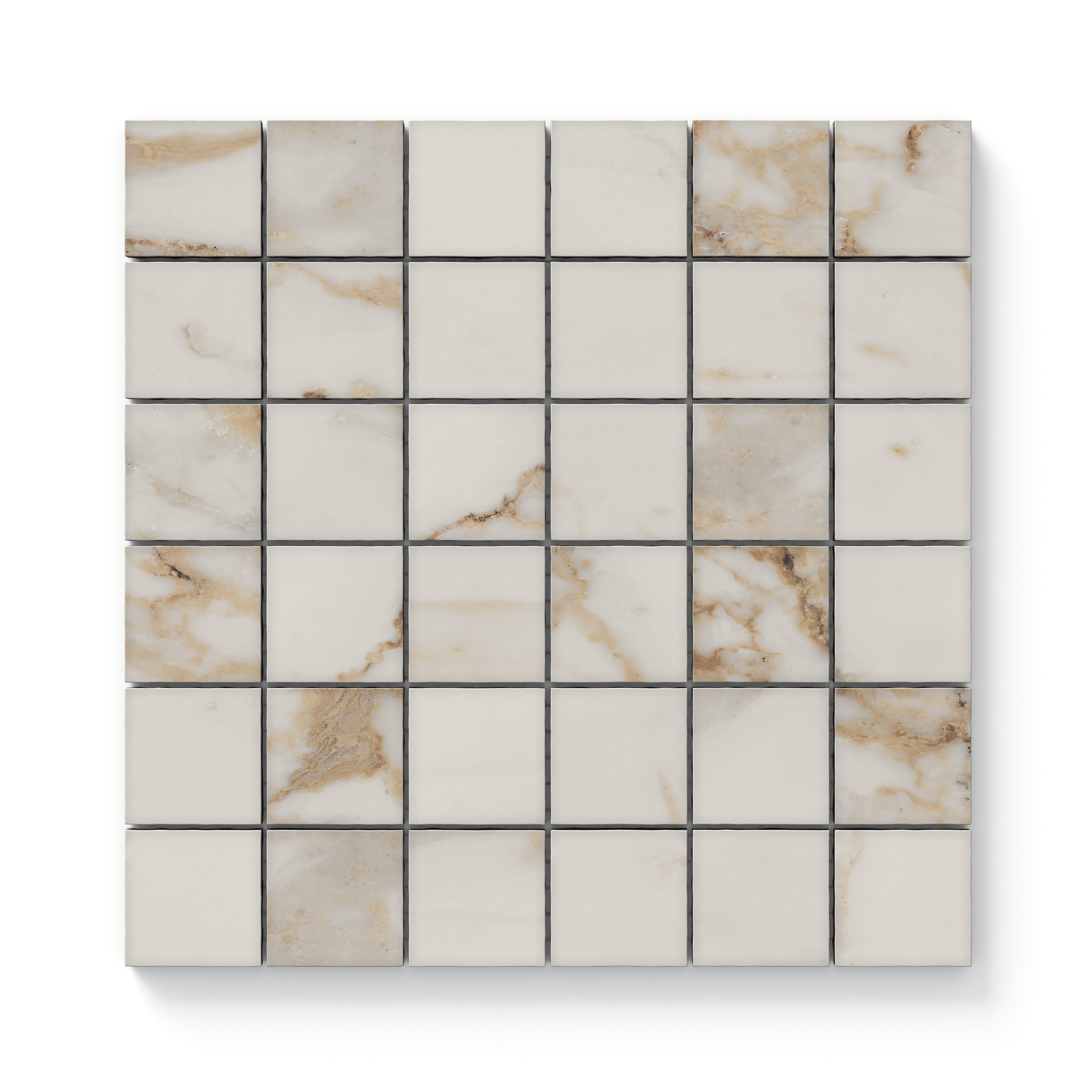 Giada 2 x 2 Matte Porcelain Mosaic Tile in Calacatta Gold | Edward