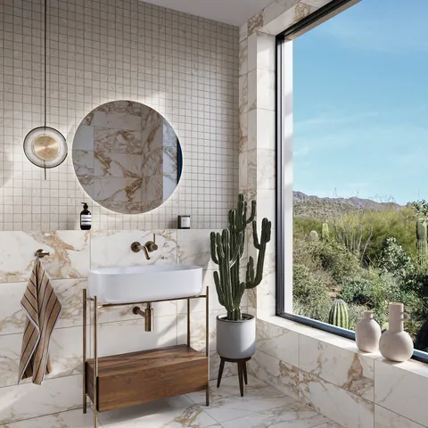 Giada 12 x 24 Matte Porcelain Tile in Calacatta Gold
