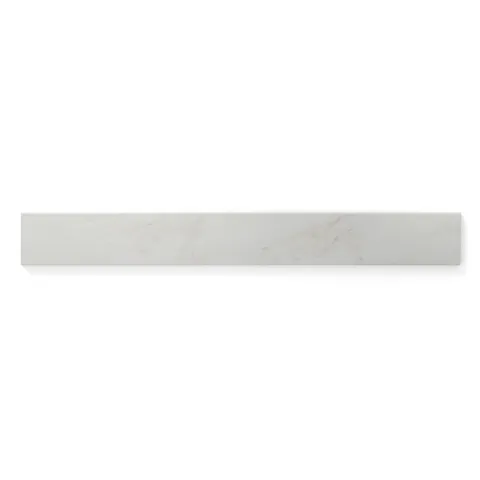 Taupe 3x24 matte bullnose tile with soft white tones and warm golden veining, perfect for a seamless and sophisticated finish.