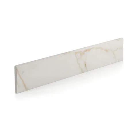 Giada 3 x 24 Matte Porcelain Bullnose Tile in Calacatta Gold