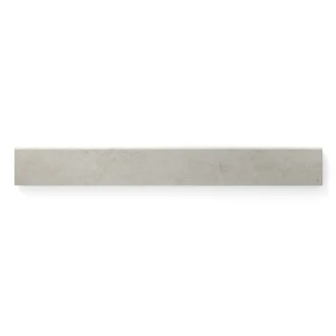 Matte 3x24 bullnose tile with soft taupe tones and a refined, contemporary finish, ideal for sleek and minimalist trim applications