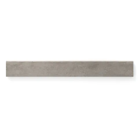 Industrial taupe 3x24 matte bullnose tile with a subtle, earthy texture, perfect for modern or rustic accents