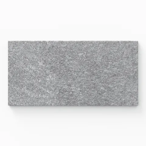 Bowden 12x24 Grip Porcelain 2cm Coping in Slate, featuring a cool gray tone with a textured finish for a modern outdoor look.