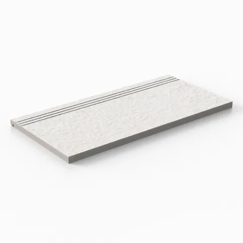 Bowden 12 x 24 Grip Porcelain 2cm Drain Coping / Stair Tread in Canvas