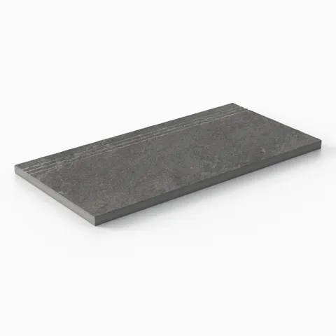 Bowden 12 x 24 Grip Porcelain 2cm Coping / Stair Tread in Charcoal