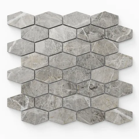 Chantel 12 x 11 Polished Porcelain Hexagon Mosaic Tile in Imperial