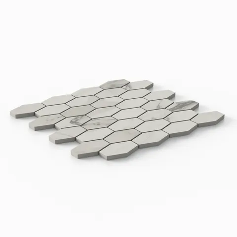 Chantel 12 x 11 Matte Porcelain Hexagon Mosaic Tile in Apuano