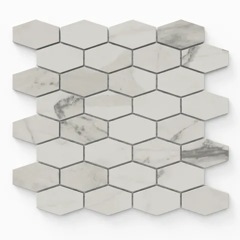 Chantel 12 x 11 Matte Porcelain Hexagon Mosaic Tile in Apuano