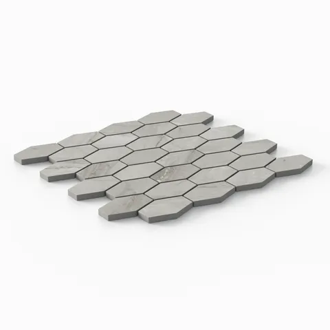 Chantel 12 x 11 Matte Porcelain Hexagon Mosaic Tile in Alaska Grey