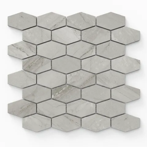 Chantel 12 x 11 Matte Porcelain Hexagon Mosaic Tile in Alaska Grey