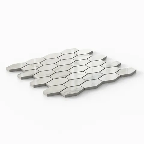 Chantel 12 x 11 Polished Porcelain Hexagon Mosaic Tile in Apuano