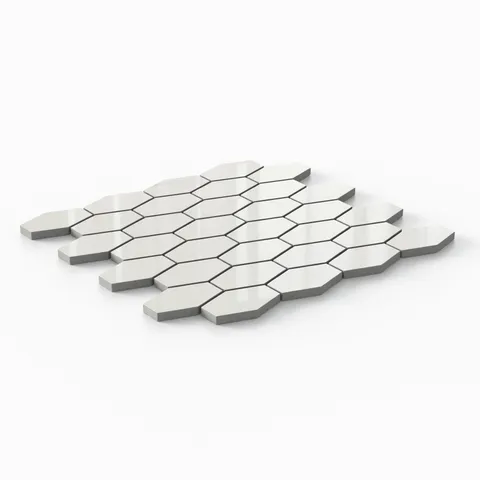 Chantel 12 x 11 Polished Porcelain Hexagon Mosaic Tile in Dolomite