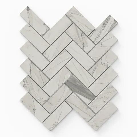 Chantel 12 x 15 Matte Porcelain Herringbone Mosaic Tile in Apuano