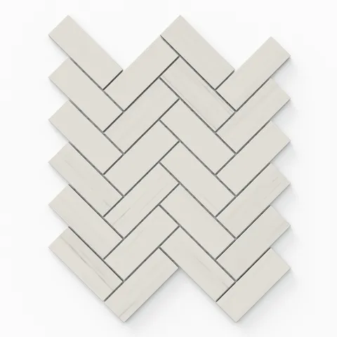Chantel 12 x 15 Matte Porcelain Herringbone Mosaic Tile in Dolomite