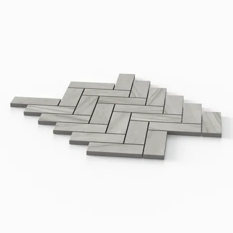Chantel 12 x 15 Matte Porcelain Herringbone Mosaic Tile in Alaska Grey