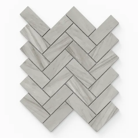 Chantel 12 x 15 Matte Porcelain Herringbone Mosaic Tile in Alaska Grey