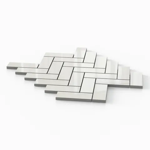 Chantel 12 x 15 Polished Porcelain Herringbone Mosaic Tile in Dolomite