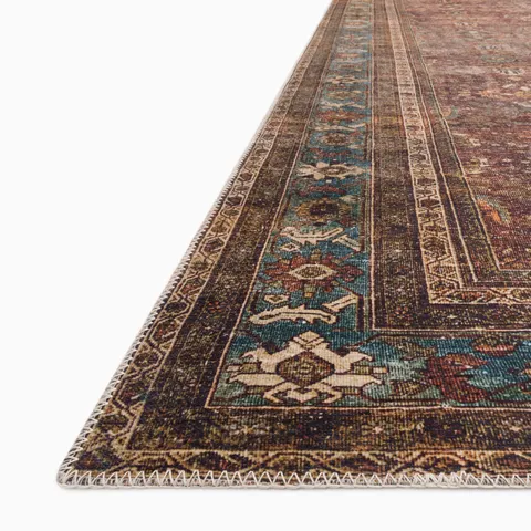 Hutchinson 9'0" x 12'0" Rug in Burgundy / Denim