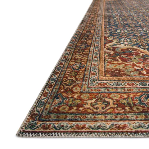 Hutchinson 2'6" x 9'6" Rug in Navy / Rust