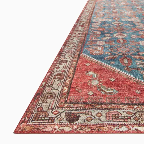 Hutchinson 2'0" x 5'0" Rug in Marine / Crimson