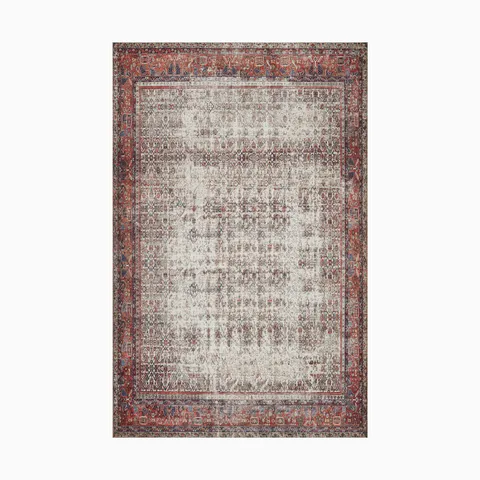 Hutchinson 3'6" x 5'6" Rug in Fog / Crimson