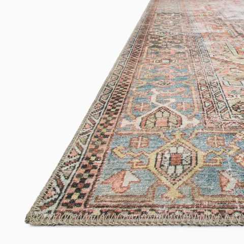 Pascal 2'6" x 7'6" Rug in Spice / Cobalt